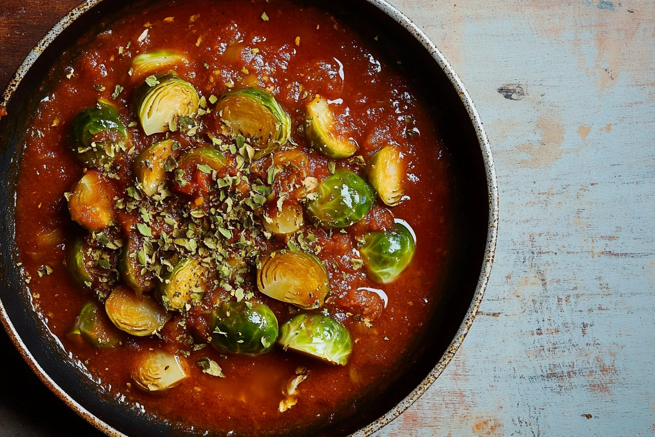 brussell sprout tomato sauce