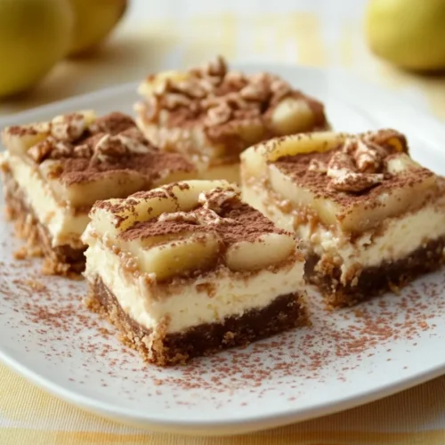 Pear Delight Cheesecake Bars