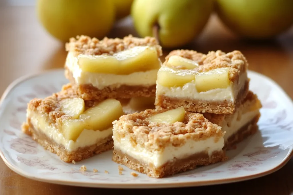 Pear Delight Cheesecake Bars