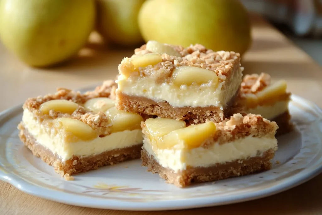 Pear Delight Cheesecake Bars