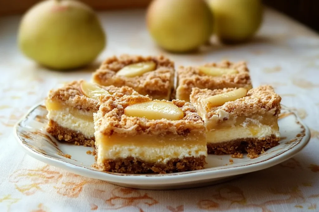 Pear Delight Cheesecake Bars