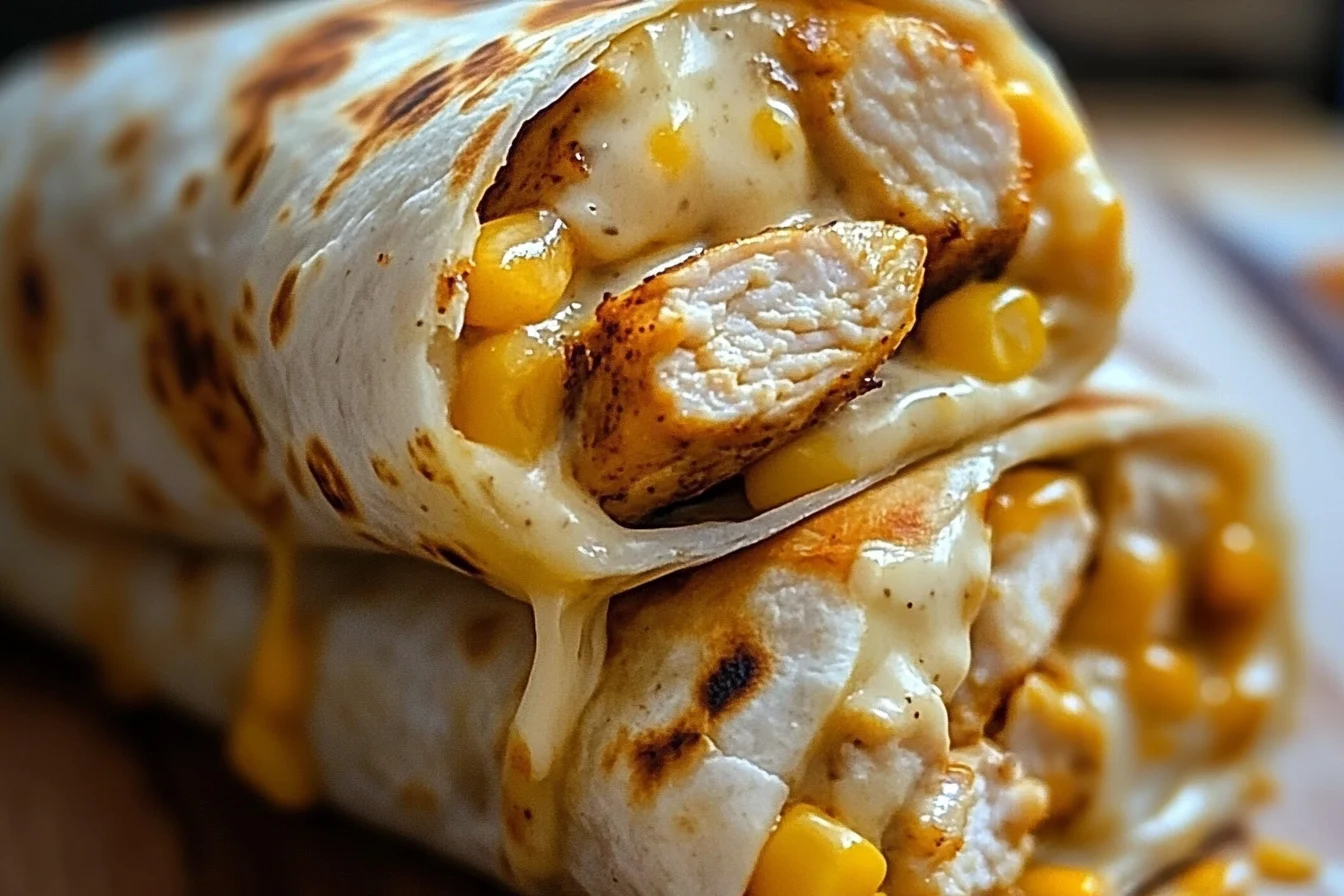 Cheesy Garlic Chicken Wraps