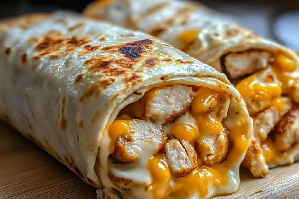 Cheesy Garlic Chicken Wraps