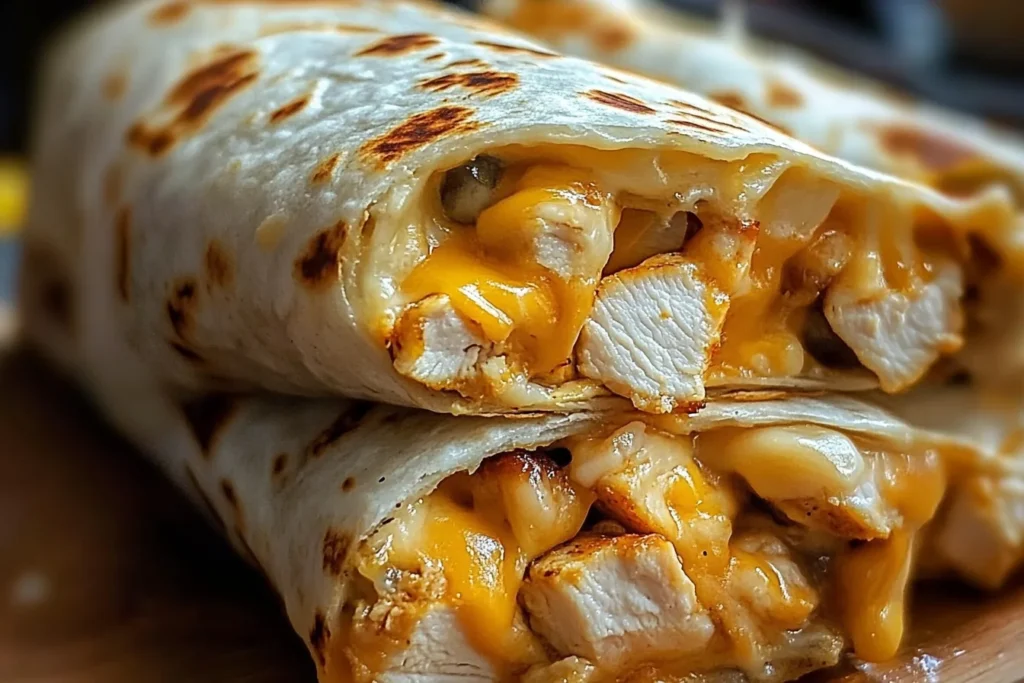 Cheesy Garlic Chicken Wraps