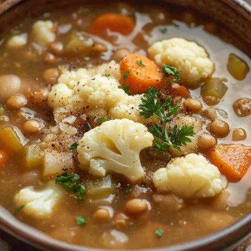 Lentil Soup with Cauliflower