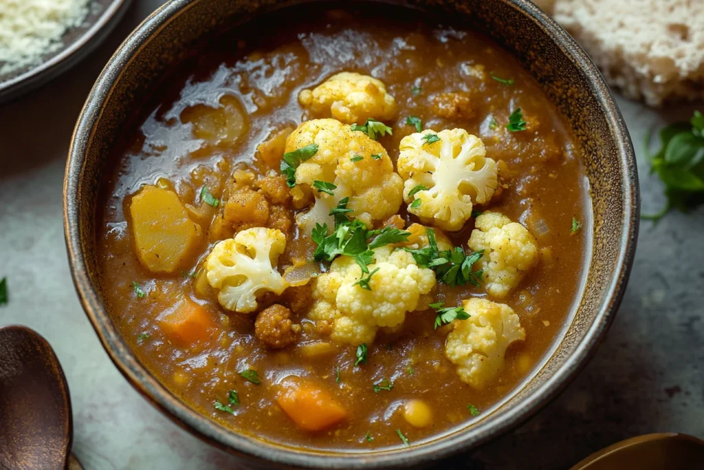 Lentil Soup with Cauliflower